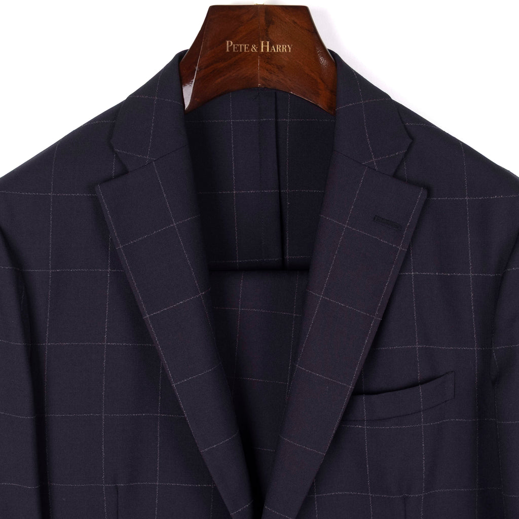 Navy Windowpane Suit