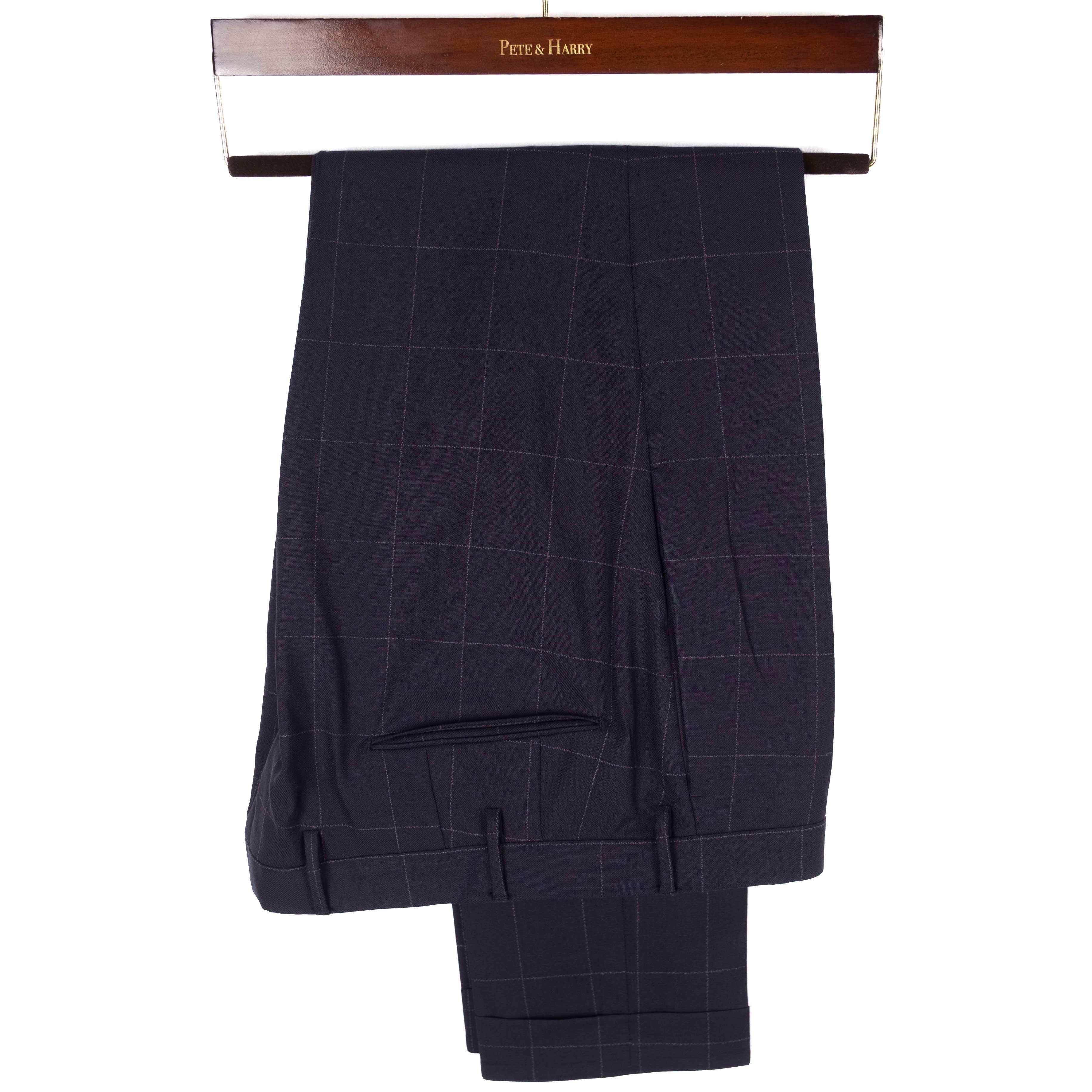 Navy Windowpane Suit