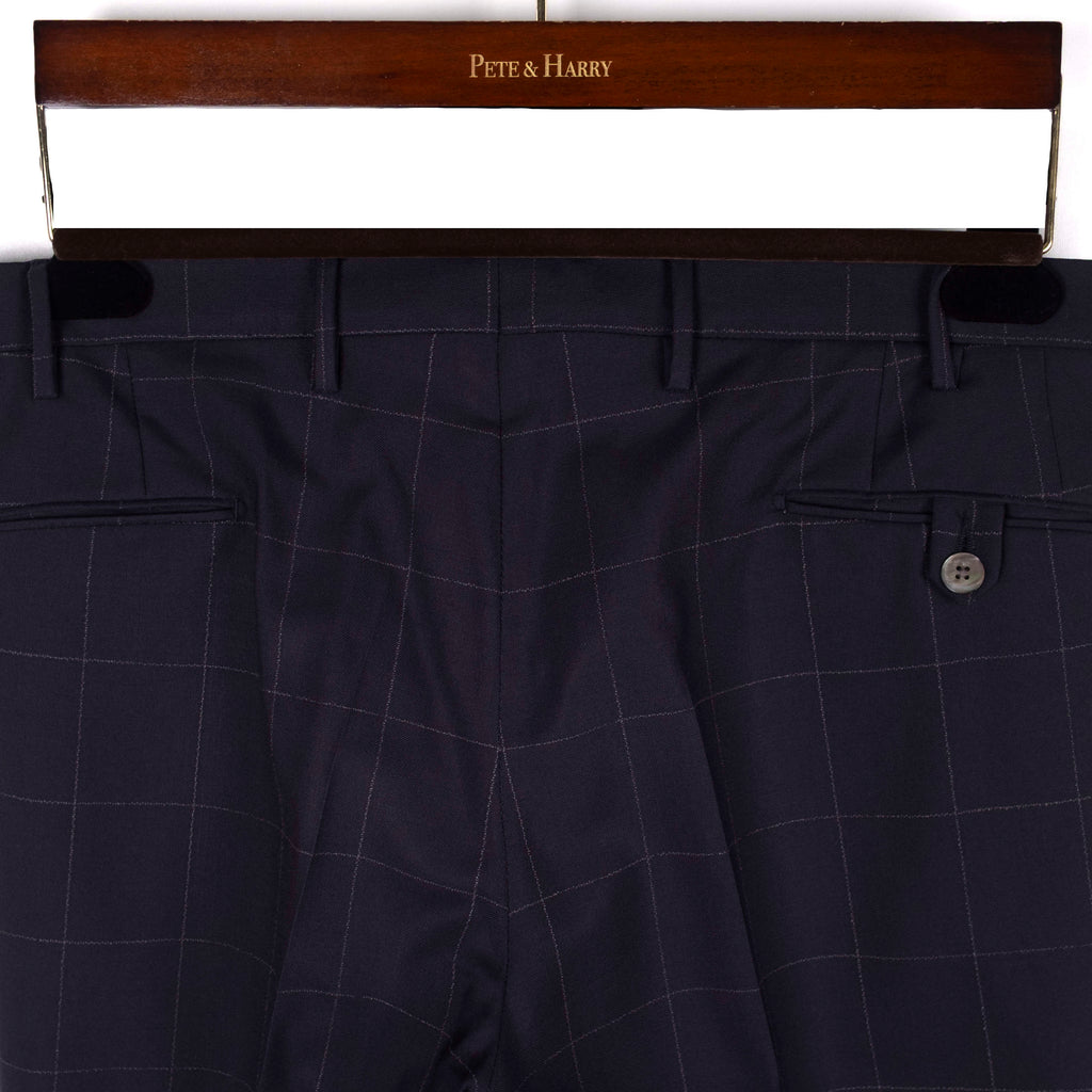 Navy Windowpane Suit