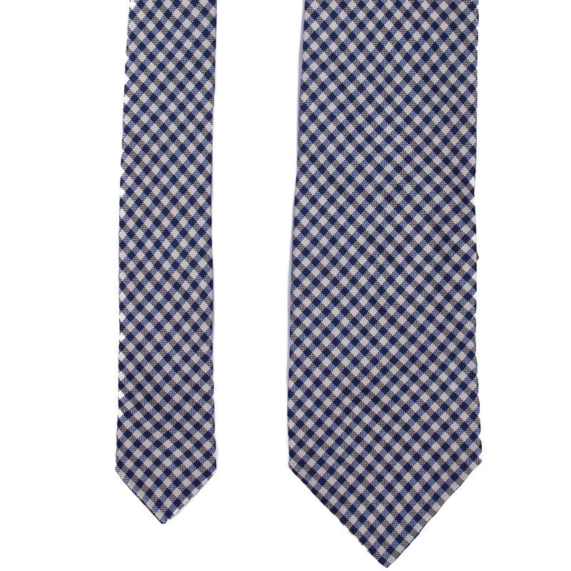 Notari Bologna Blue and White Checks Tie