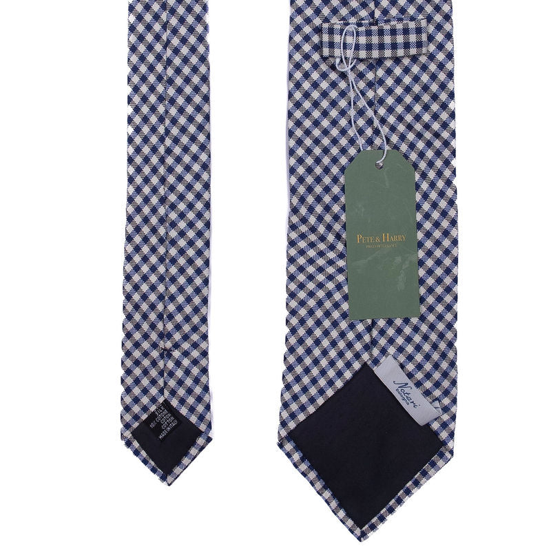 Notari Bologna Blue and White Checks Tie