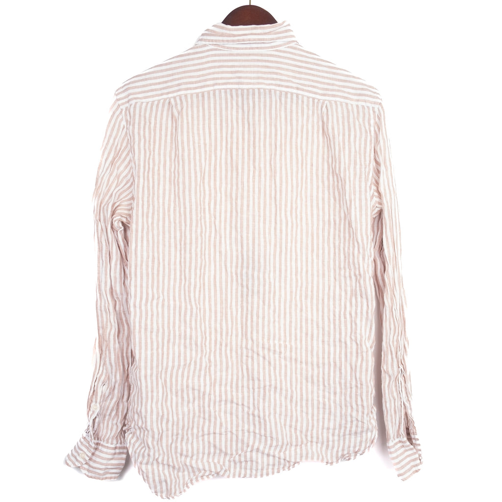 White with Brown Stripes Buttondown Shirt