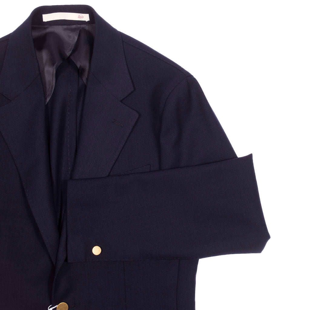 Est. Retail Price 12 000 SEK - Eduardo De Simone Drapers Hight Twist Wool Navy Club Blazer