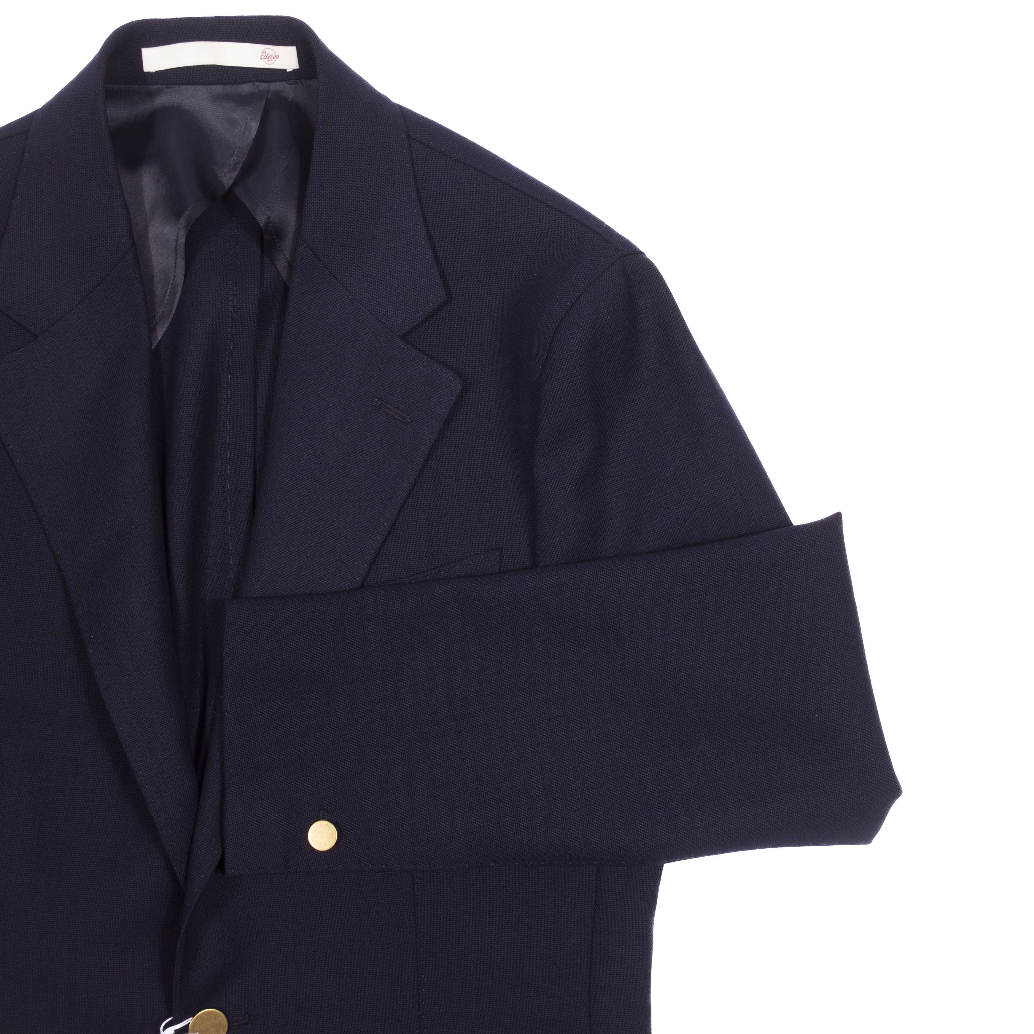 Est. Retail Price 12 000 SEK - Eduardo De Simone Drapers Hight Twist Wool Navy Club Blazer