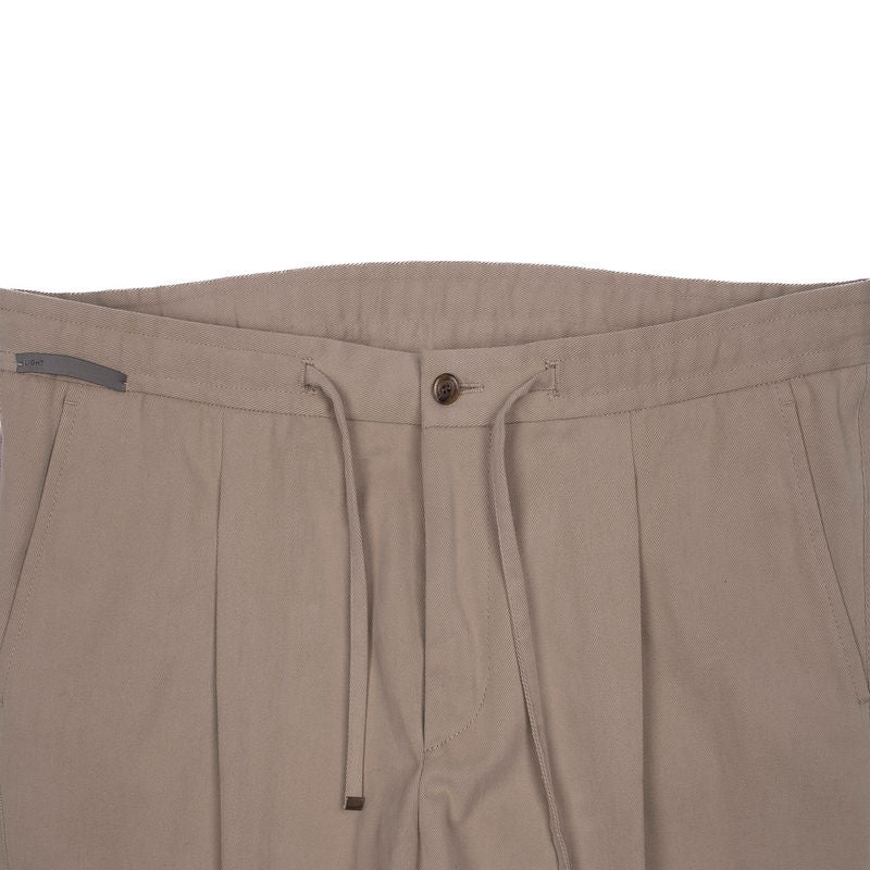 Beige Drawstring Casual Trouser