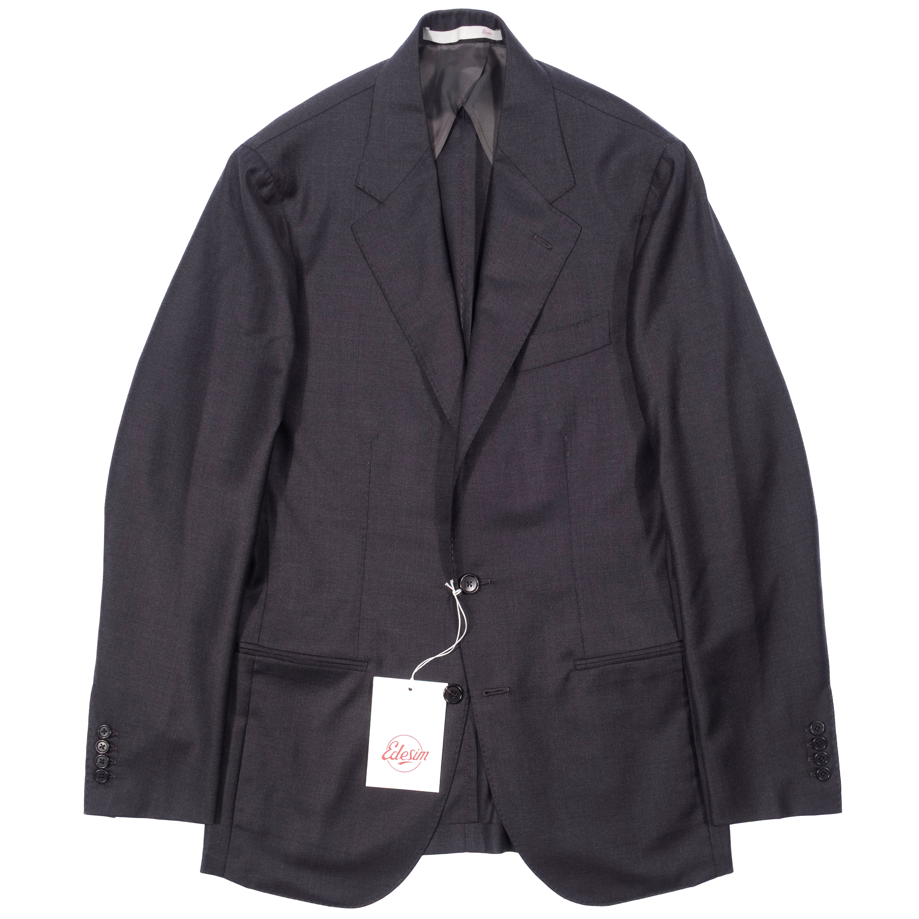 Neapolitan Hand Tailored Charcoal Business Suit Sz 50