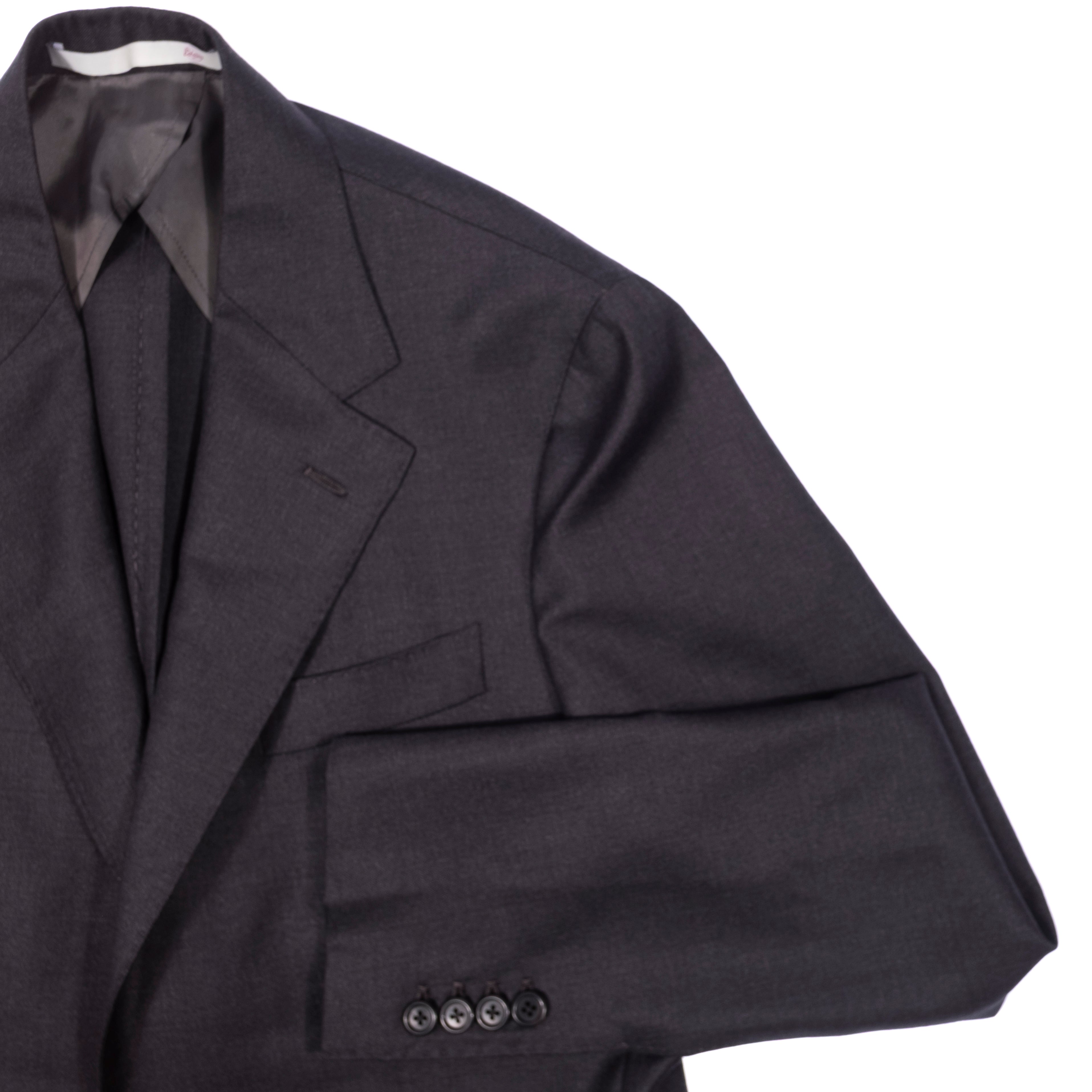 Neapolitan Hand Tailored Charcoal Business Suit Sz 50