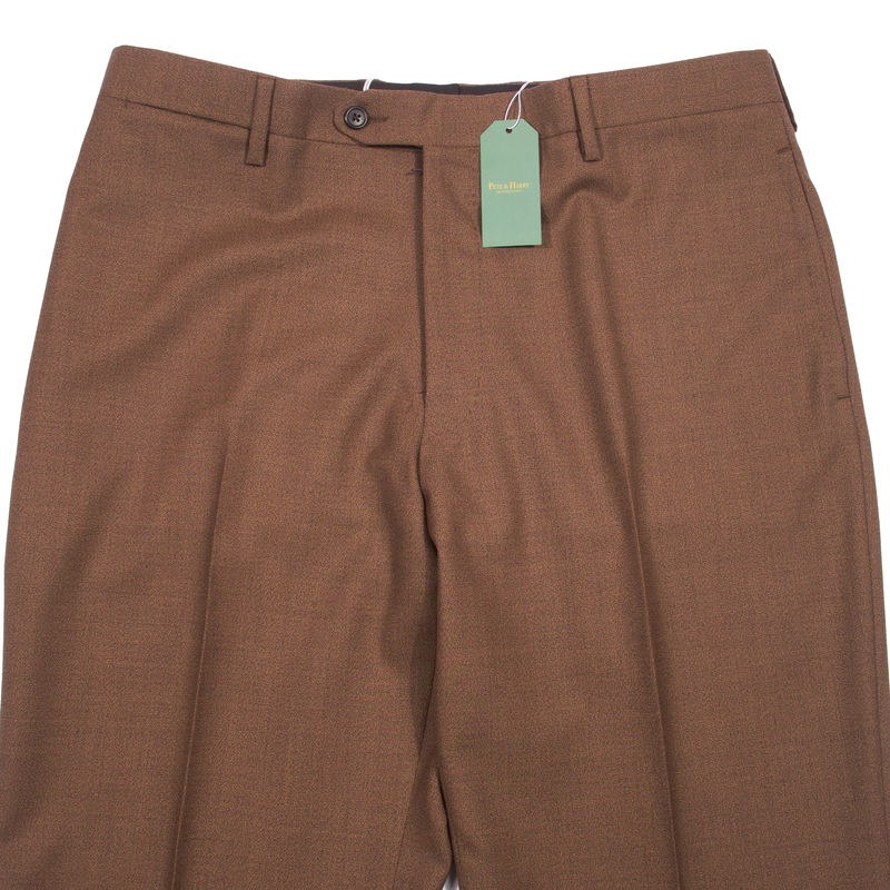 Neapolitan Hand Tailored Brown Holland & Sherry Trousers Sz 50