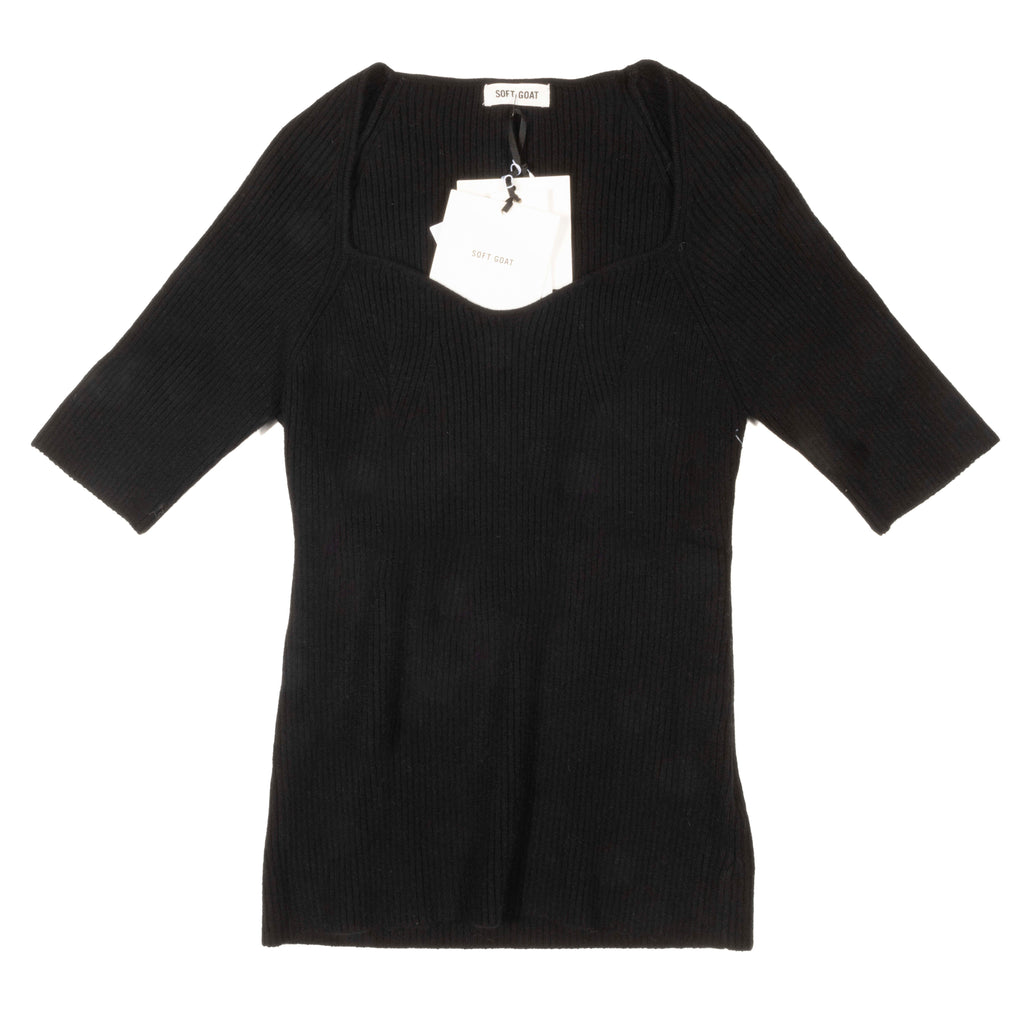 Sweetheart Top Black Cashmere