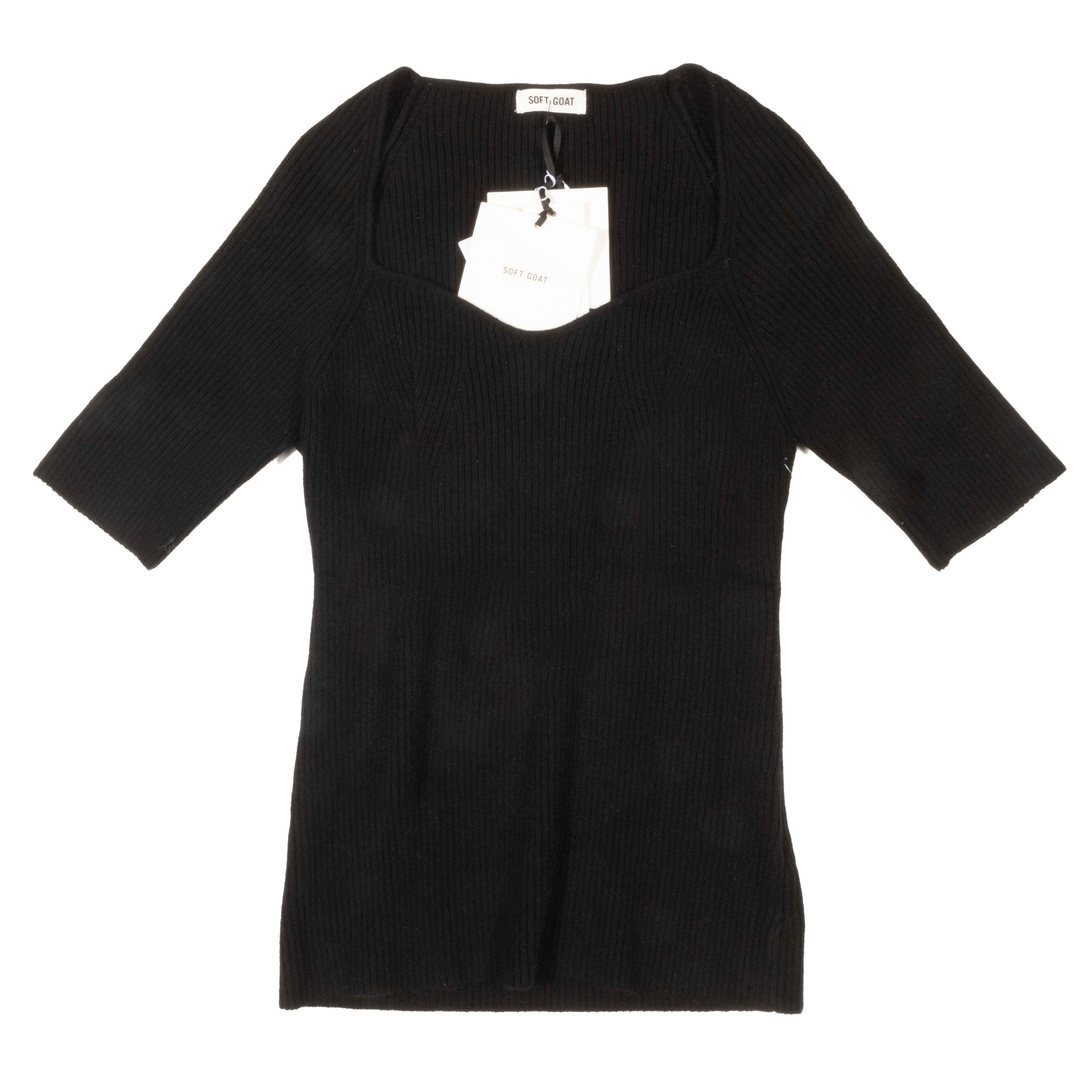 Sweetheart Top Black Cashmere