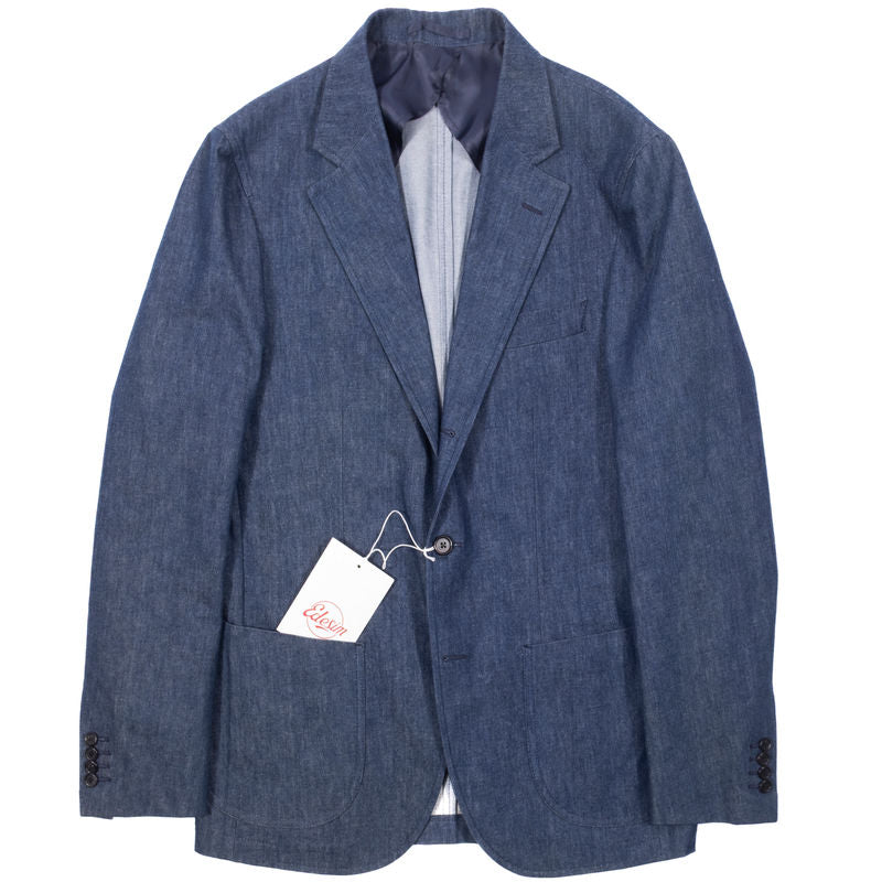 Neapolitan Hand Tailored Blue Denim Sport Coat 54