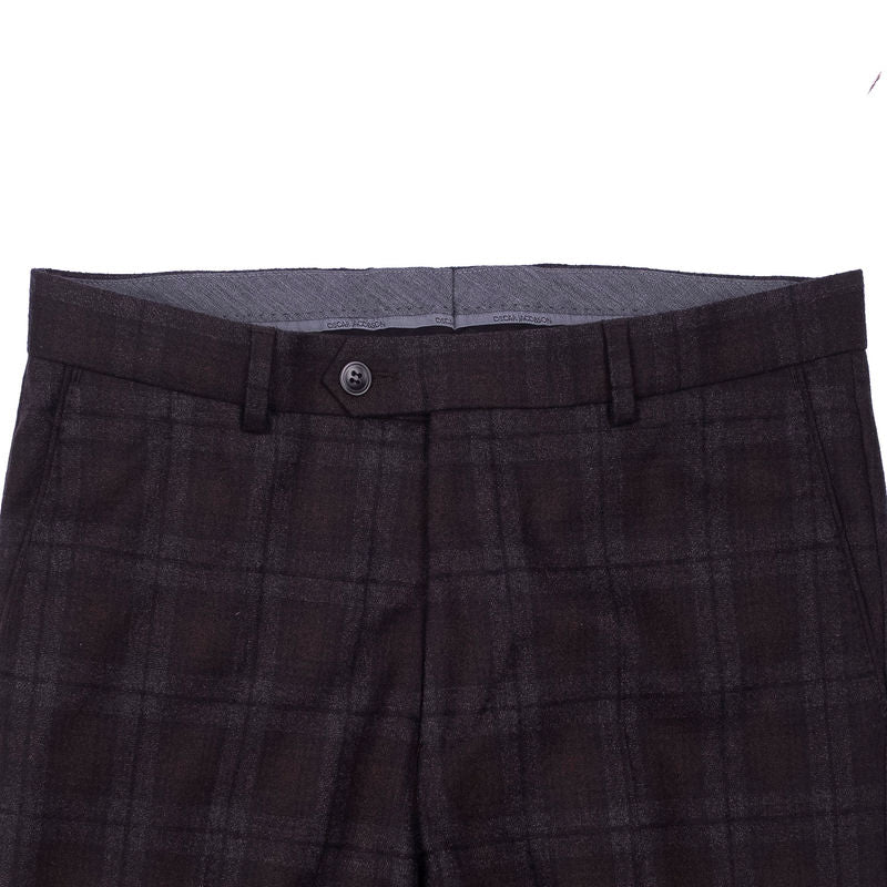 Oscar Jacobson Brown and Grey Check Suit