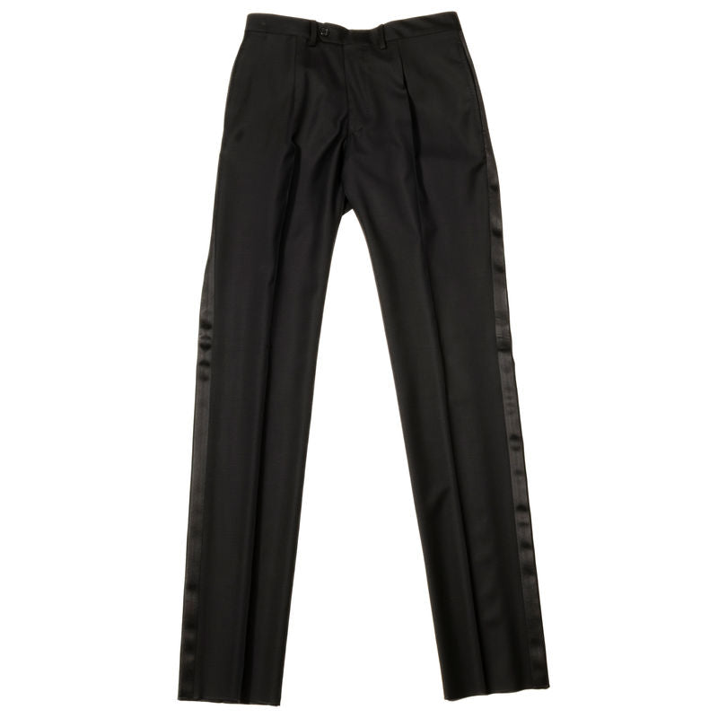 Est Retail Price 20 000 SEK -Neapolitan Hand Tailored Black Velvet Double Breasted Tuxedo Suit Sz 48