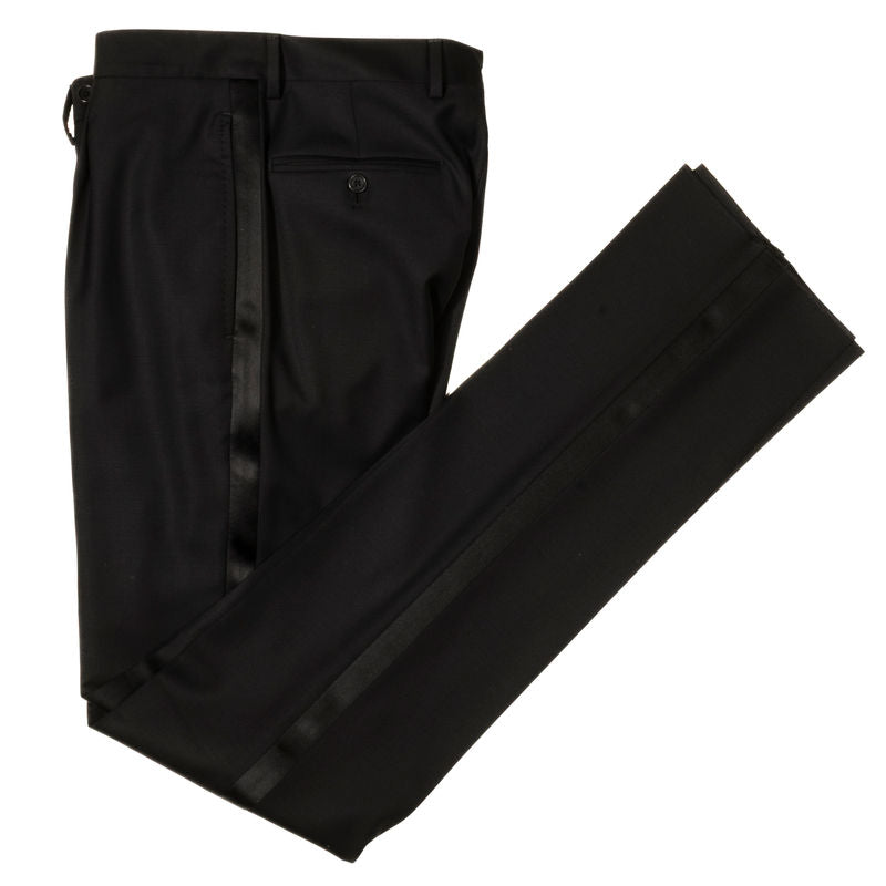 Est Retail Price 20 000 SEK -Neapolitan Hand Tailored Black Velvet Double Breasted Tuxedo Suit Sz 48