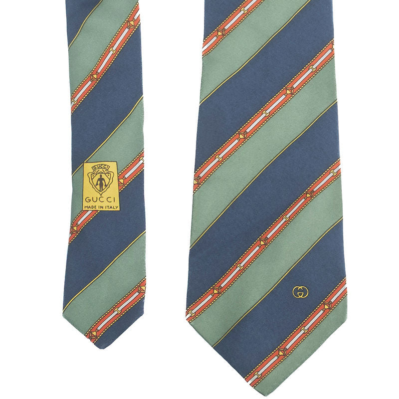 Navy and Green Striped Tie