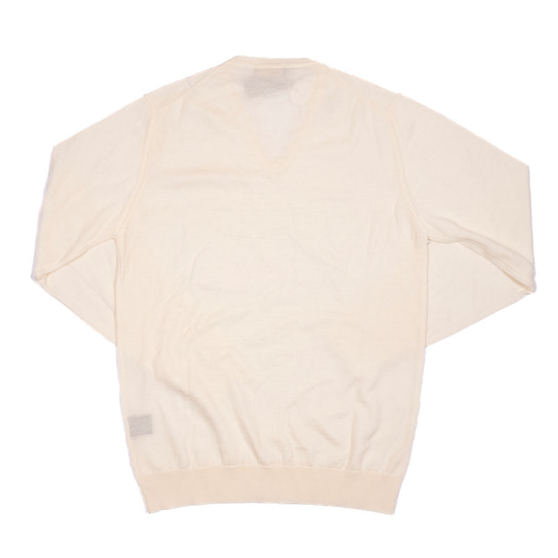Blugiallo Cream Merino V-Neck