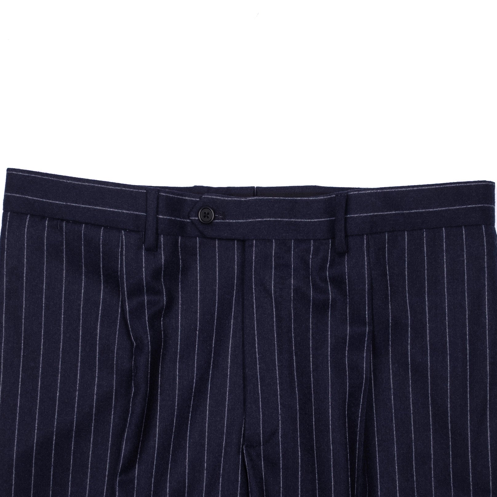 Neapolitan Hand Tailored Navy Pinstripe Flannel Suit Sz 52