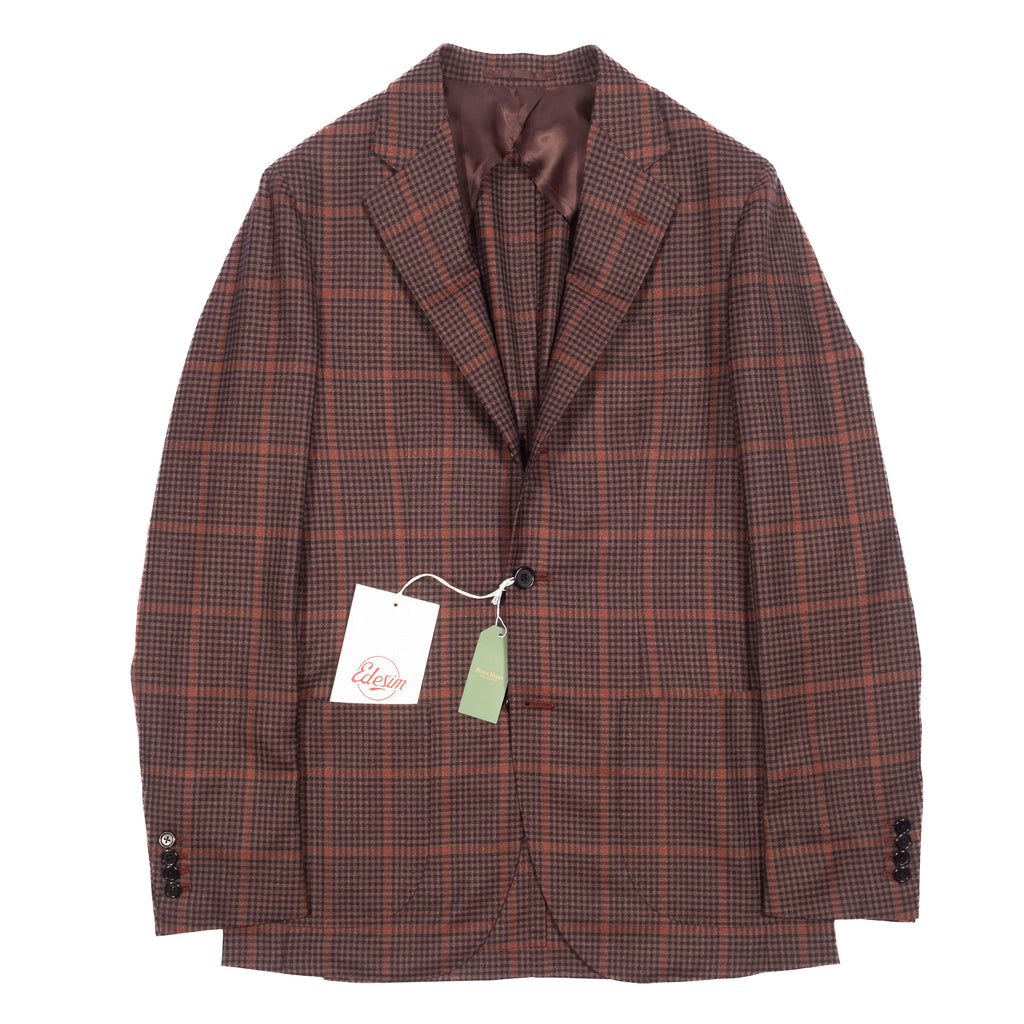 Neapolitan Hand Tailored Brown Check Sport Coat Sz 50
