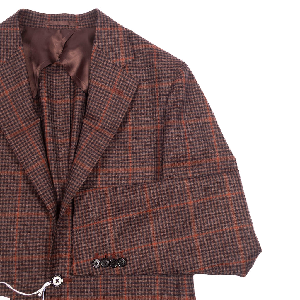 Neapolitan Hand Tailored Brown Check Sport Coat Sz 50