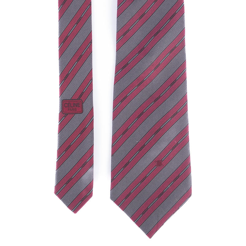 Red and Grey Striped Tie