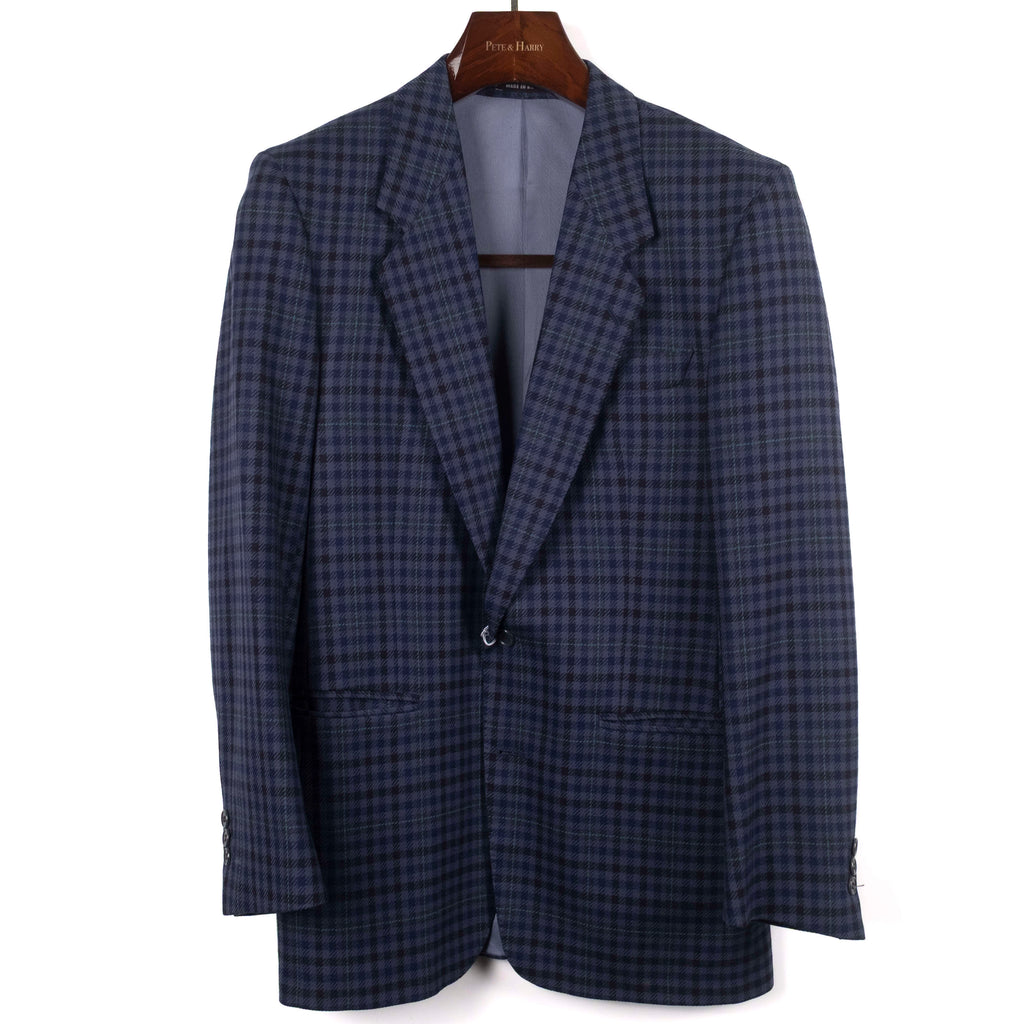 Navy Checked Flannel Sport Coat