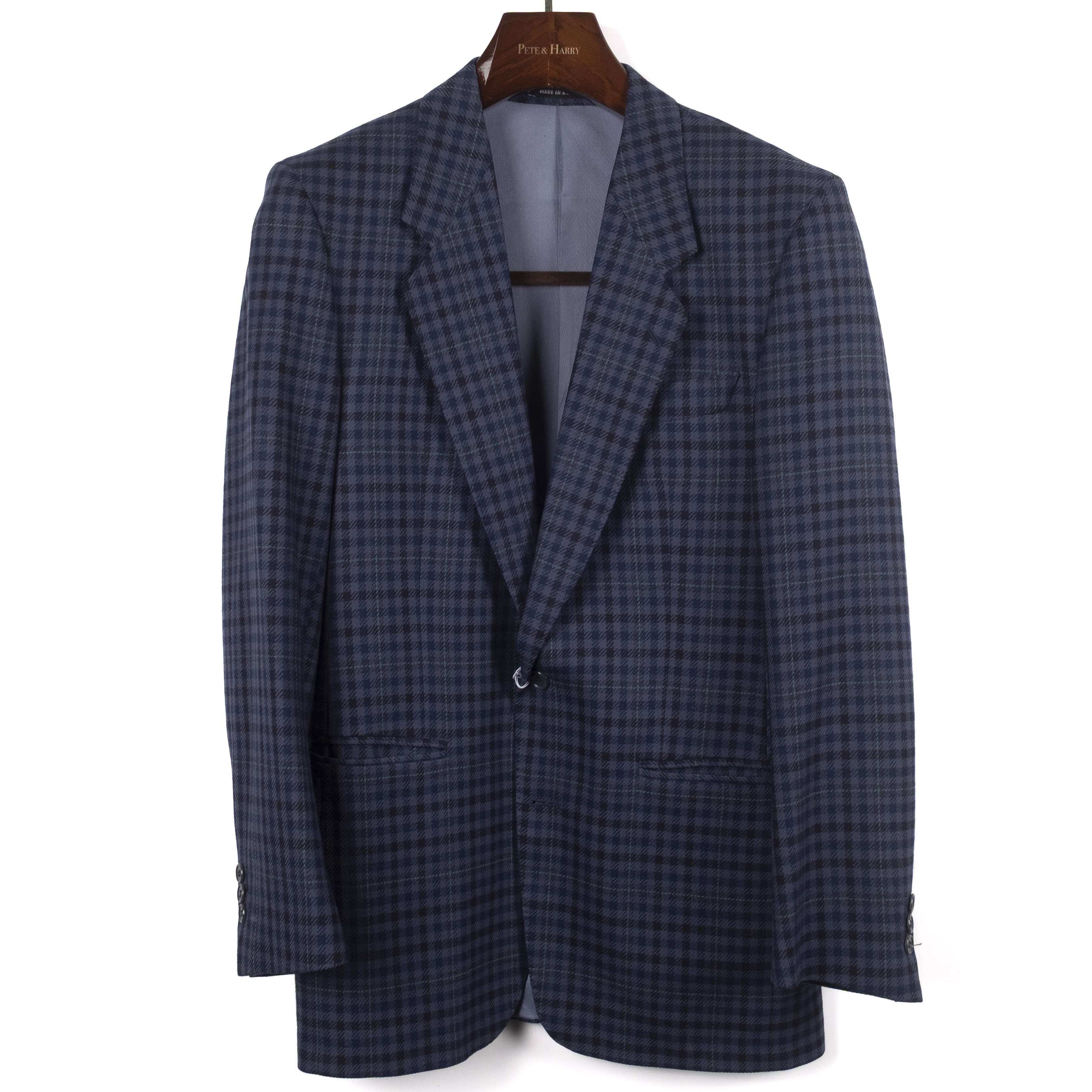 Navy Checked Flannel Sport Coat