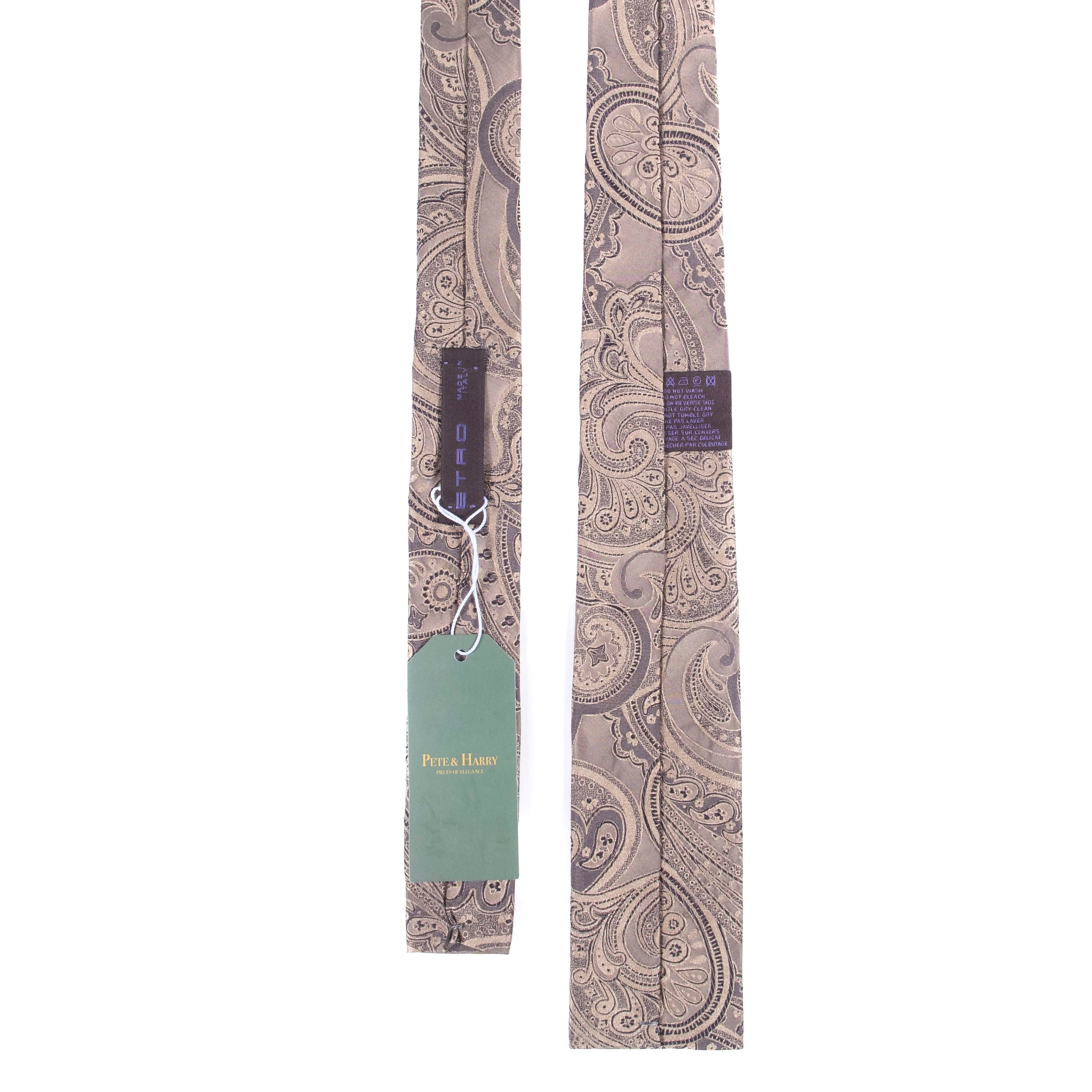 Etro Brown Tie with Paisley Patterns