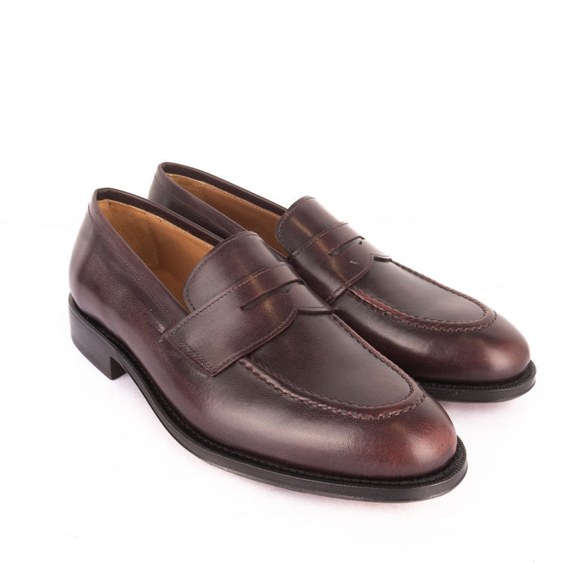 Box Calf Burgundy Penny Loafers