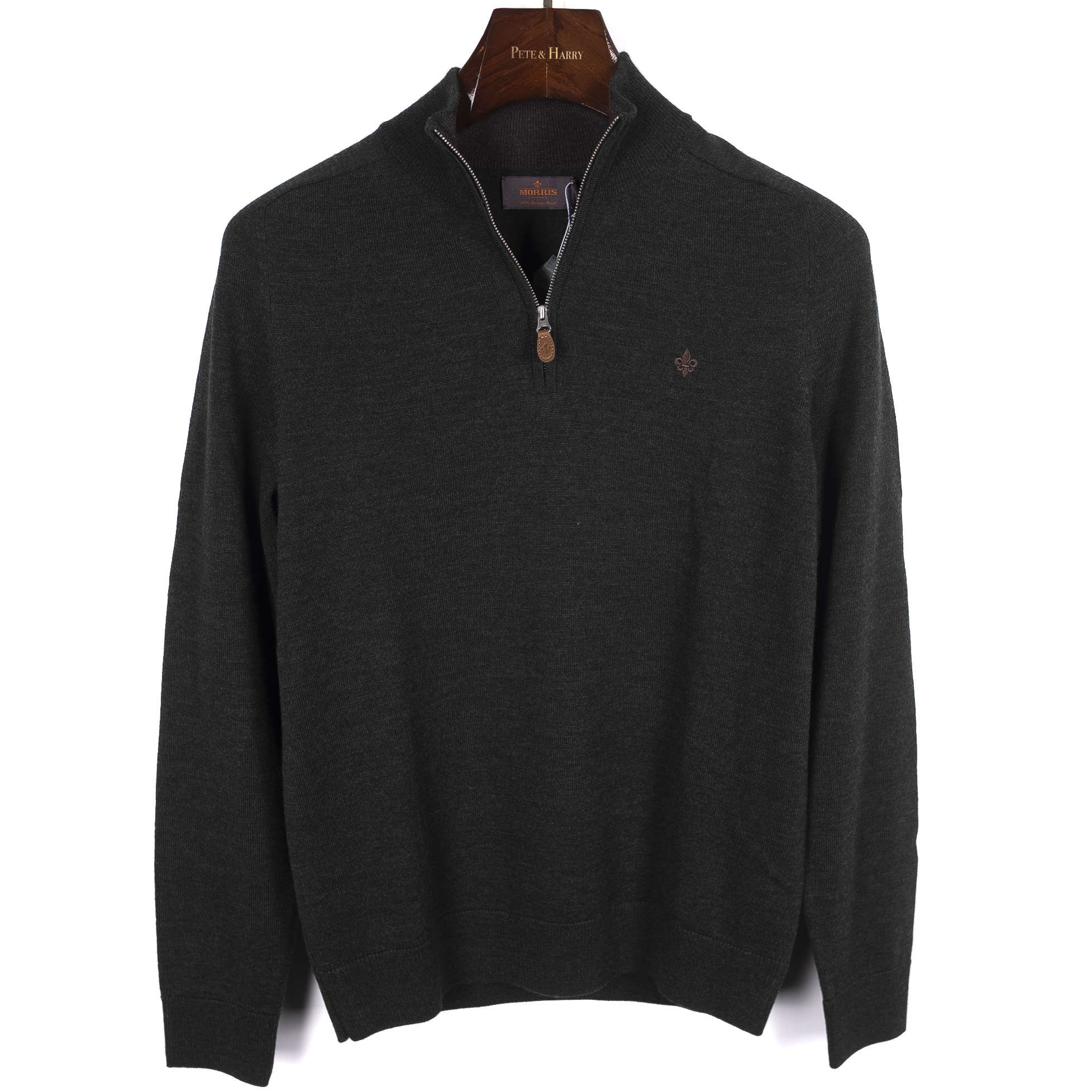 Dark Green Merino Wool Half Zip