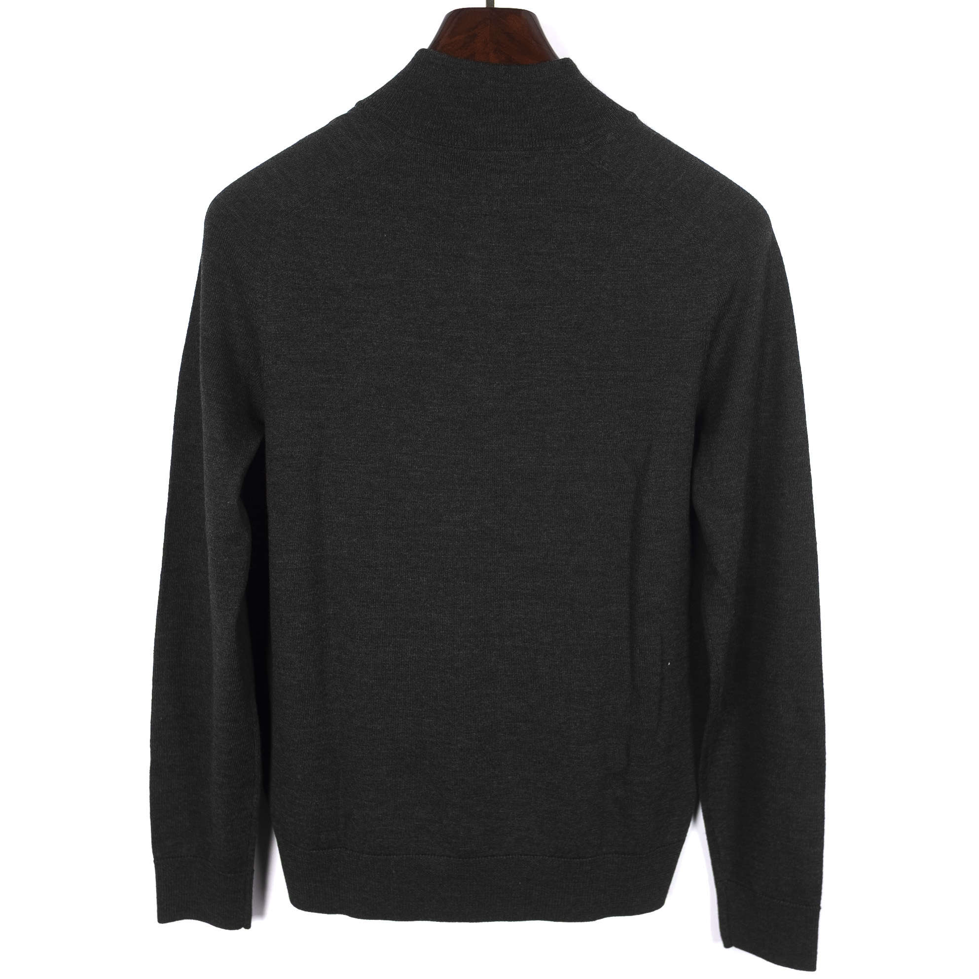 Dark Green Merino Wool Half Zip