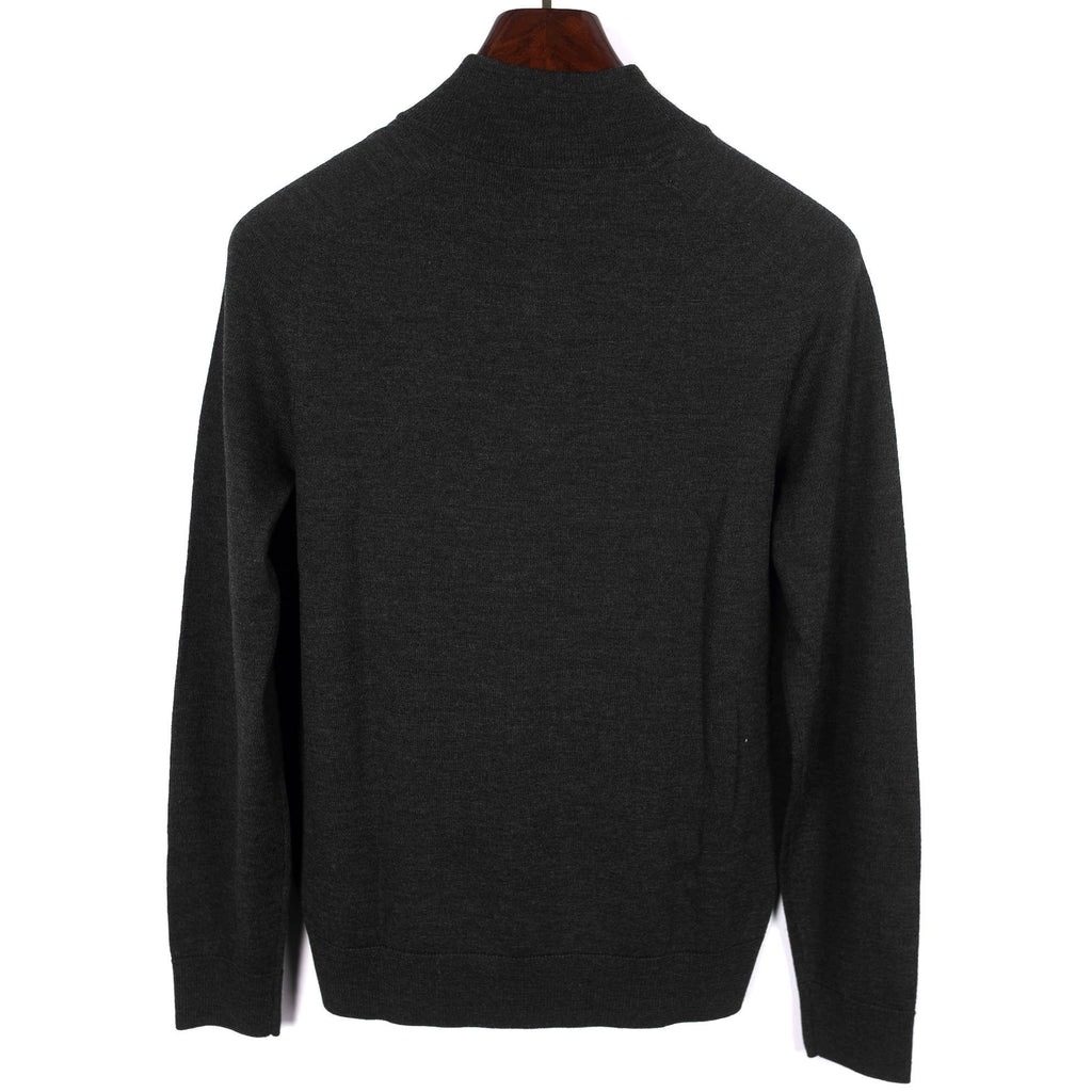 Dark Green Merino Wool Half Zip