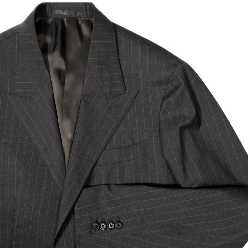 Eduardo de Simone Grey Chalk Striped Business Suit Sz 56