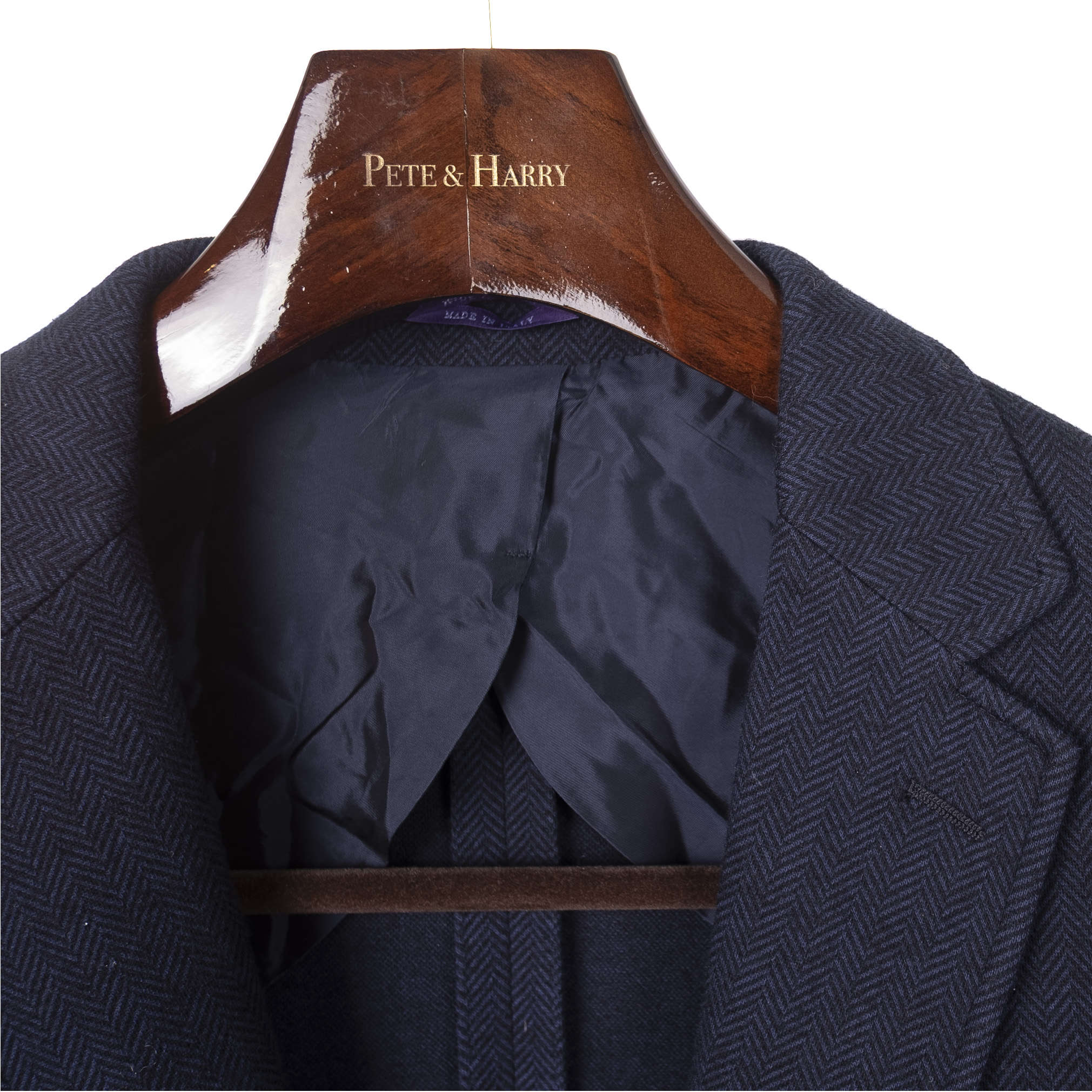 Navy Herringbone Sport Coat